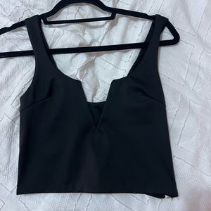 Black v-neck tank top